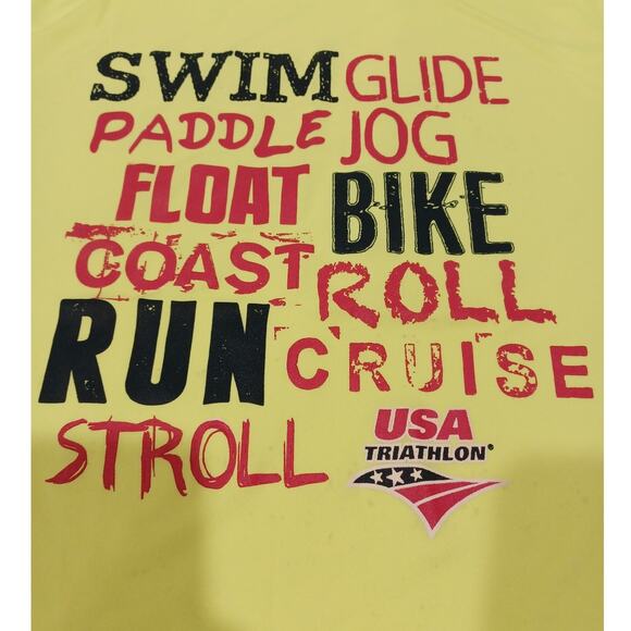 USA Triathlon Comfortable Women t-shirt yellow size Large - Picture 2 of 5